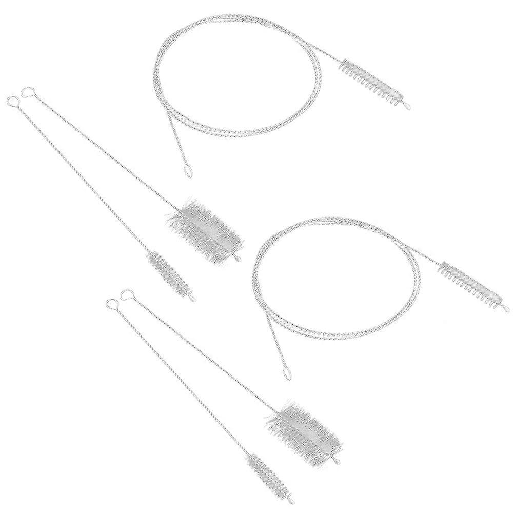Multi-Function Test Tube Brush for Household Bottle Use 6Pcs Silver Set
