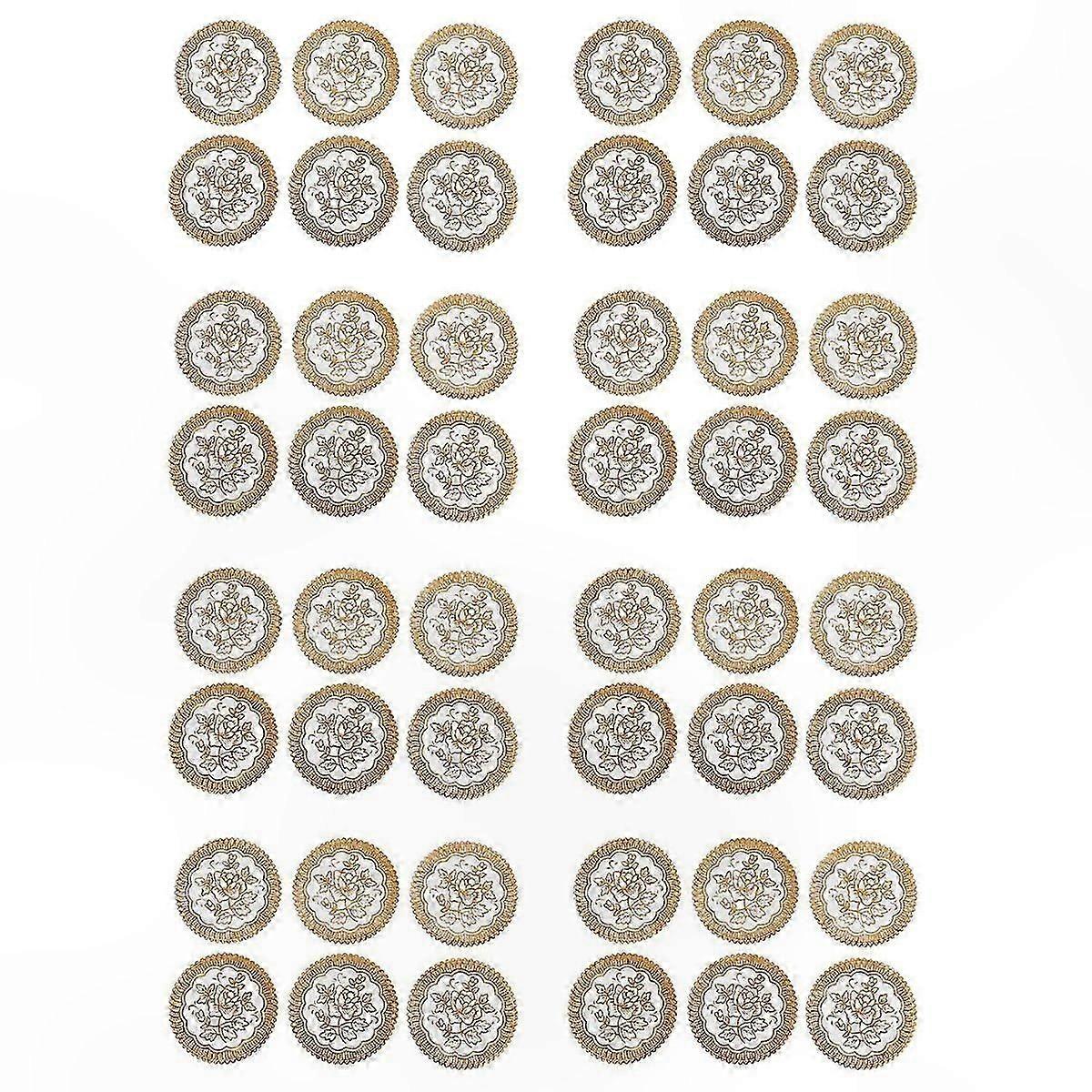 6 Elegant Gold Flower Coasters for Dining Table Set