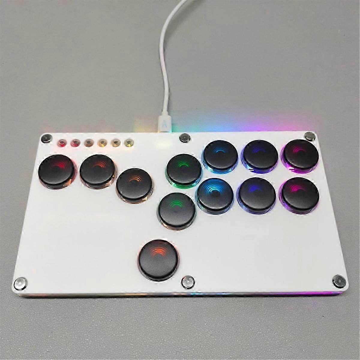 Flatbox Arcade Fighting Game Encoder Controller Xinput/Dinput Mini Console // Black Key