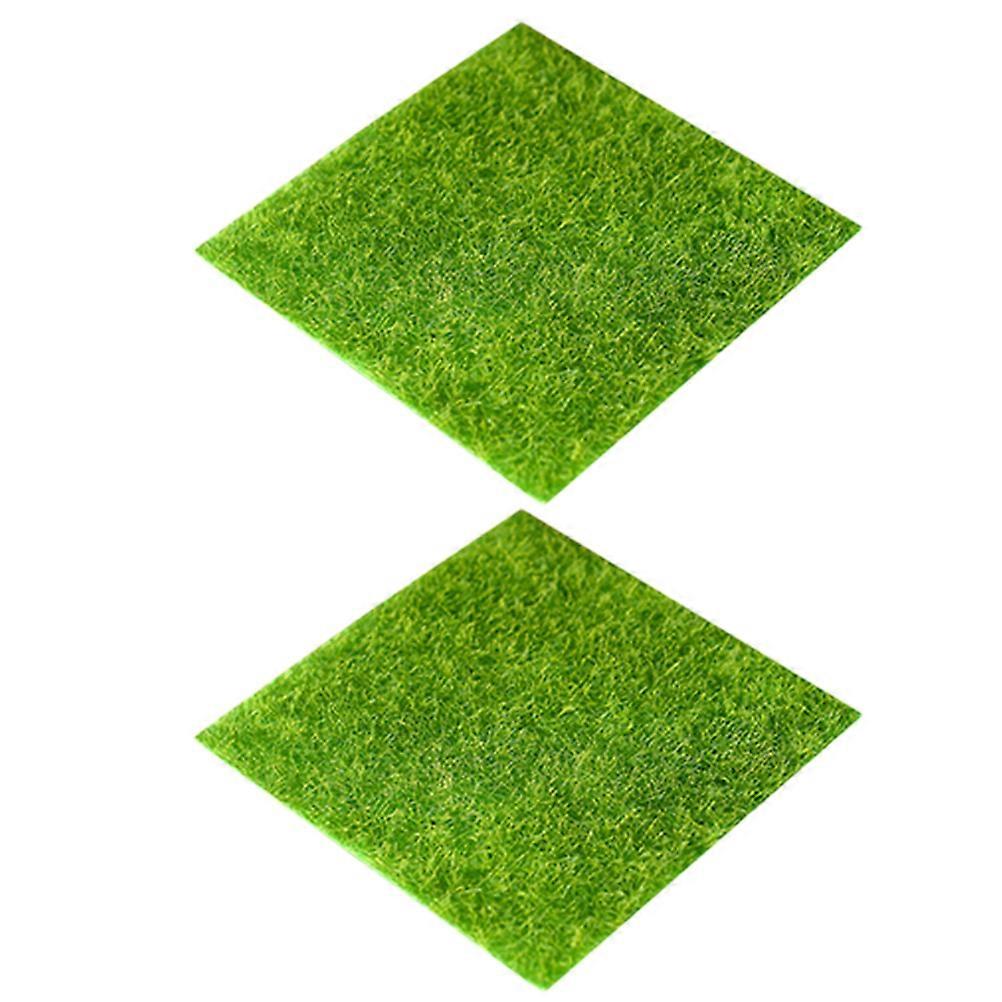 Micro Landscape Grass Simulation Turf for Decor 4Pcs Moss Green