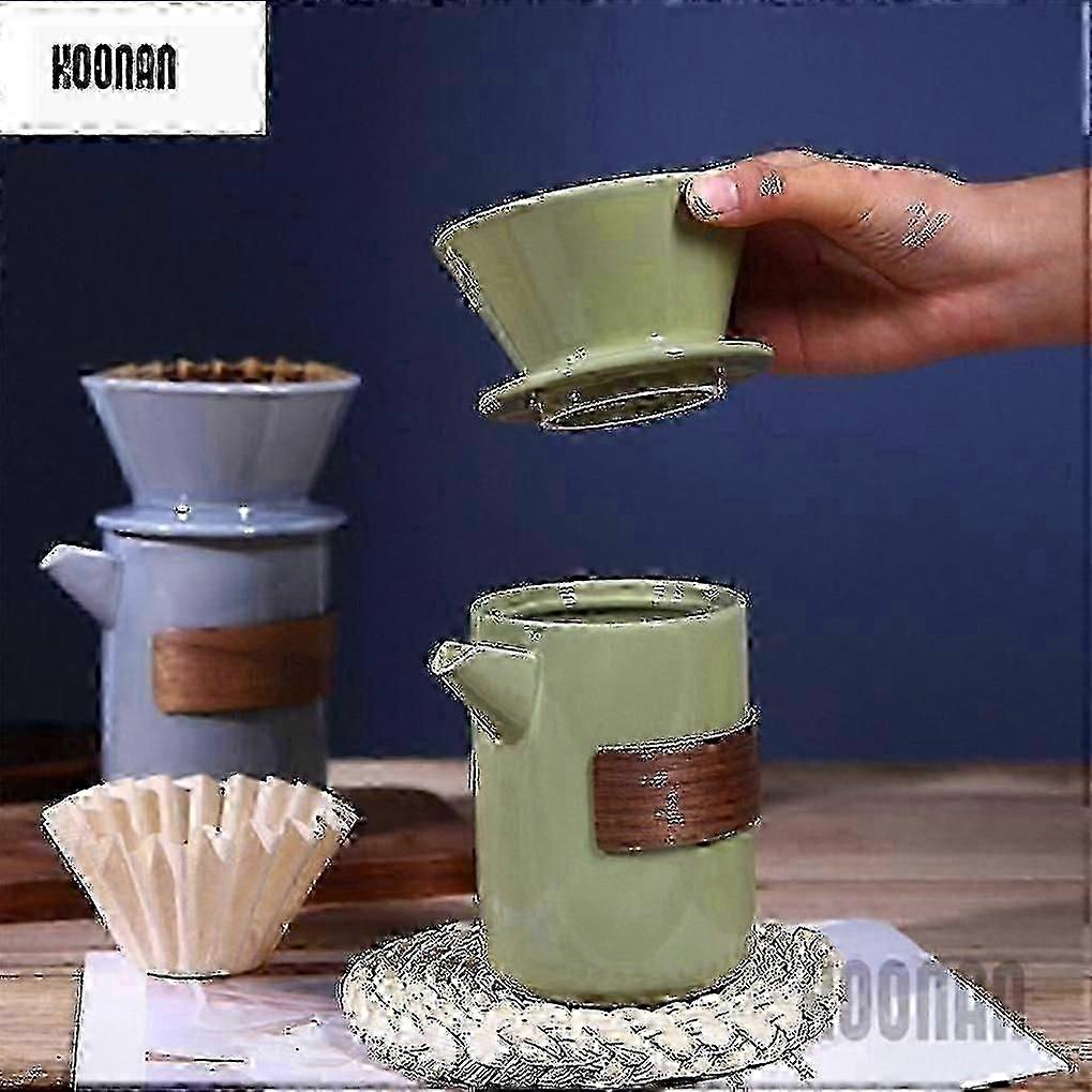 Ceramic Drip Coffee Filter Pour Over Funnel Dripper Espresso Maker Green
