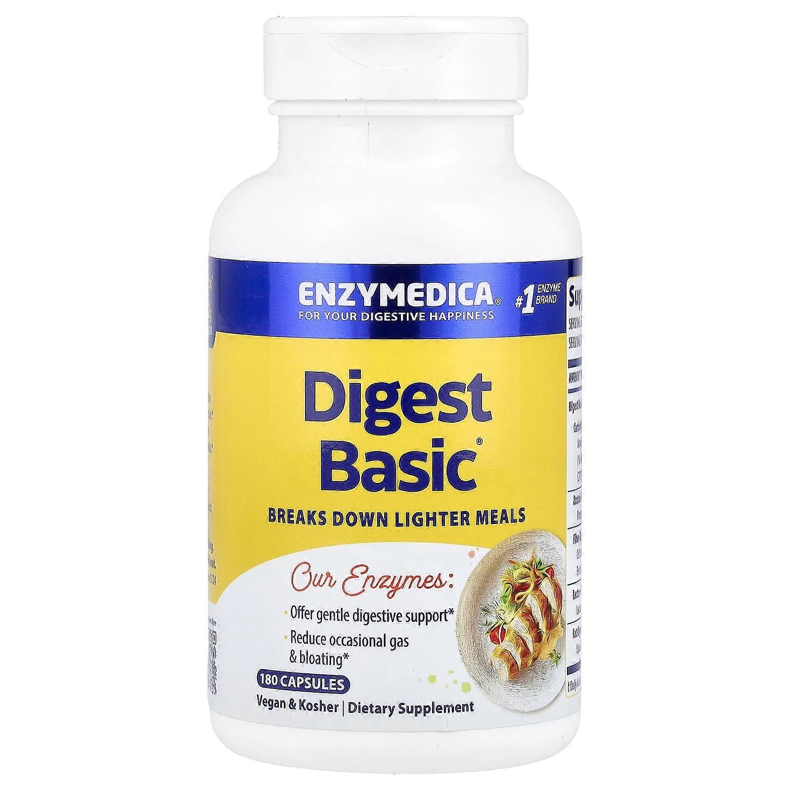 Enzymedica, Digest Basic, Essential Enzyme Formula, 180 Capsules