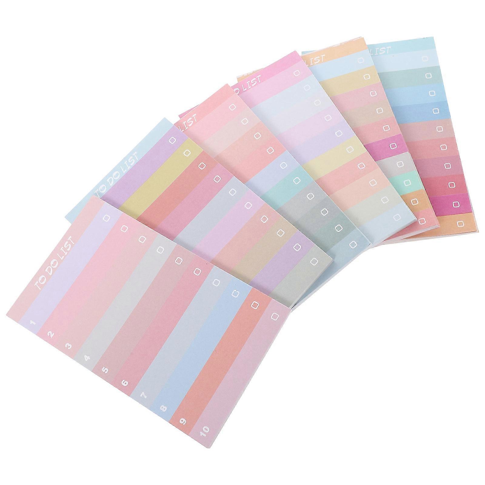 Notepad Student Memo Pad for Note Taking 6Pcs Assorted Color Adhesive Notepads