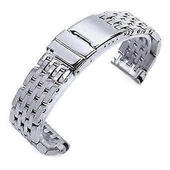 Edelstahlarmband für Breitling-Uhren, 22 mm/24 mm, silbernes Uhrenarmband
