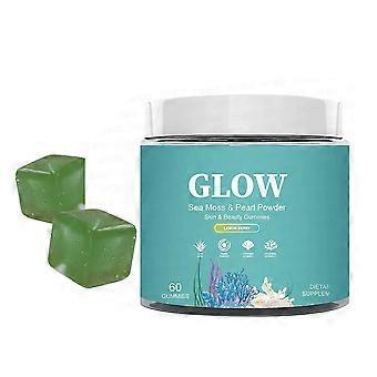 Glow Sea Moss & Pearl Powder Skin & Beauty GEL 60 Counts Nutrition Gels & Chews - Blue/Can
