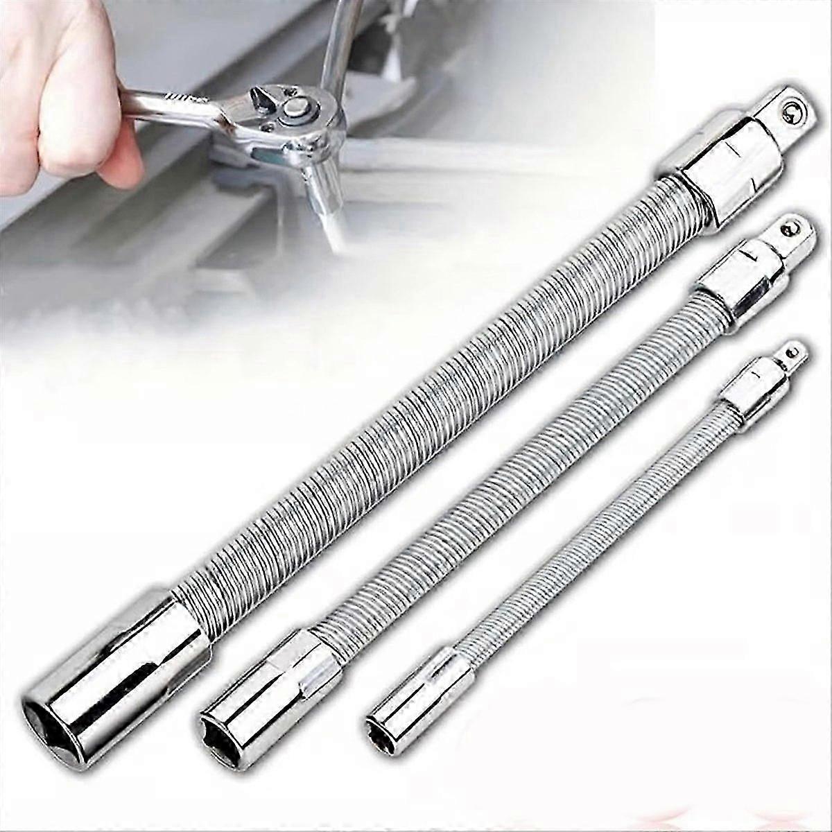 Universal Electric Wrench Socket, 3 Counts Bendable Flexible Shaft