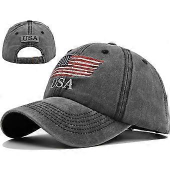 Baseballkappe mit amerikanischer Flagge für Damen und Herren, patriotische USA-Mütze für Damen und Herren, Truckerkappe zum 4. Juli, verstellbarer Pferdeschwanz