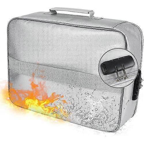Fireproof file storage bag with lock, waterproof zipper, fireproof safe
