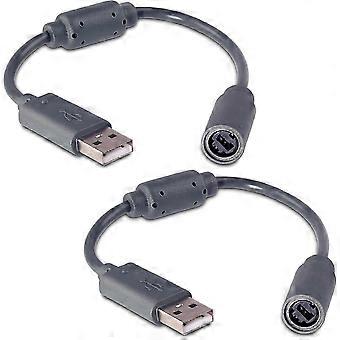 XYYC-2Pack Wired Controller USB Breakaway Cable Cord for Microsoft XBOX360 Guitar Hero