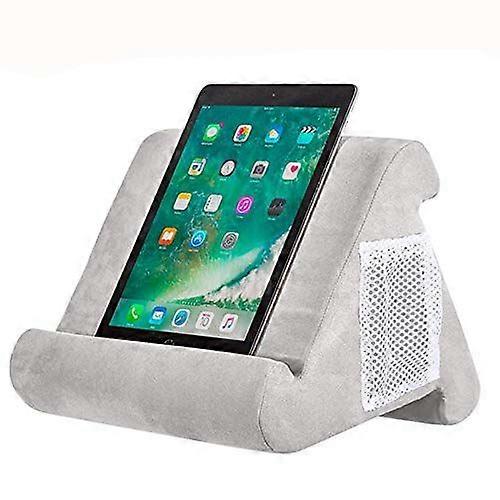 Soft Tablet Stand with Net Pocket - Universal Multi-Angle Book Rest Reading Pad Support  (Grey)