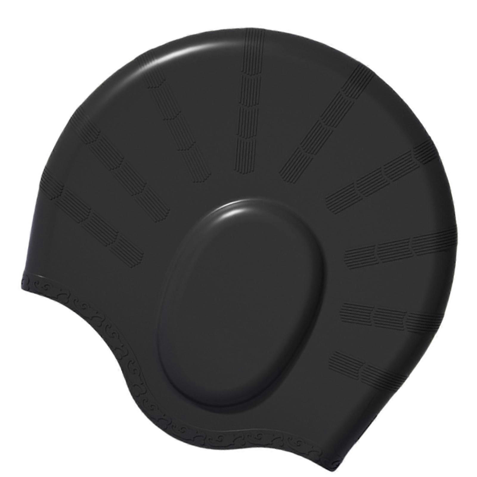 Solid Color Silicone Swim Cap with Ear Protection