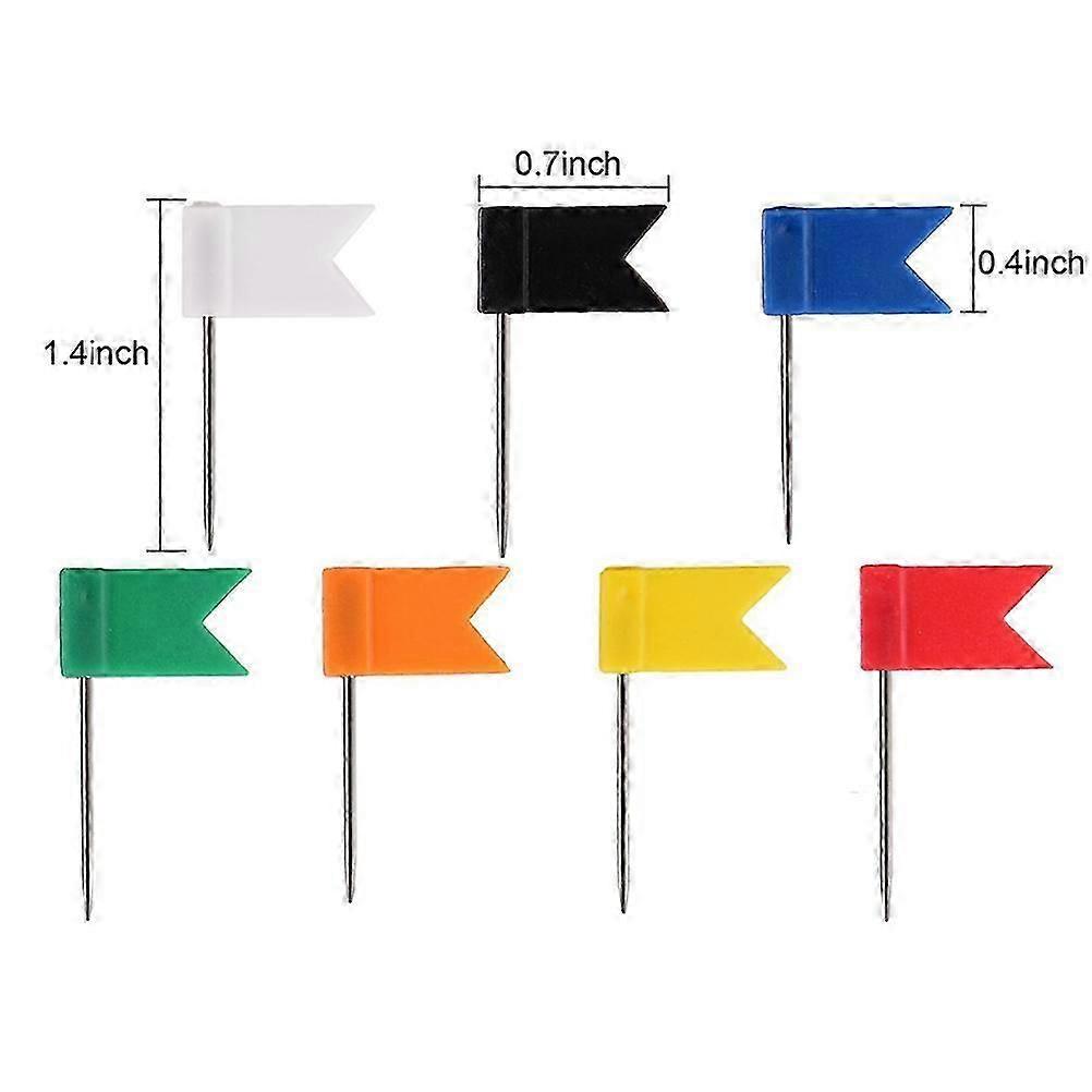 Map Flag Push Pins for Office Use 100Pcs Assorted Color Push Tacks Set