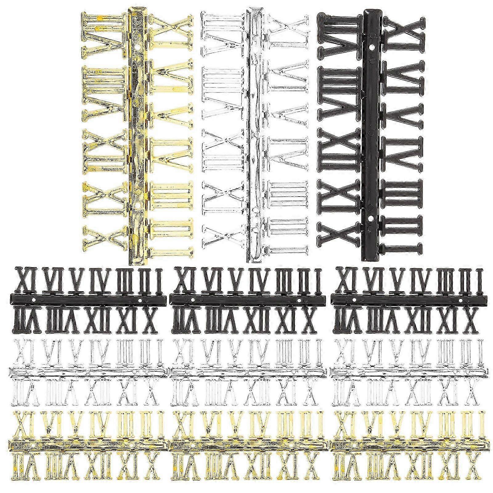 12 pcs Clock Roman Number DIY Clock Numbers Replacement Clock Numerals Wall Clock Numbers