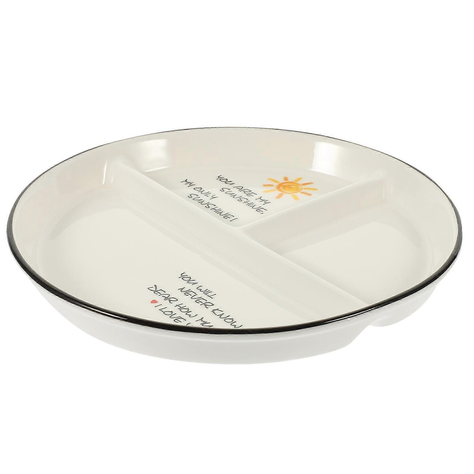 Ceramic Divided Plate for Serving with Compartment Dinner Plate