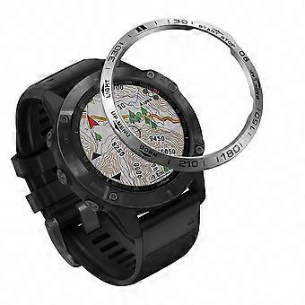 Stainless Steel Watch Bezel Index Ring Compatible with Garmin Fenix 6X - Style A, Silver