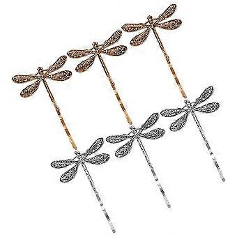 Recardis 6 peças Presilhas de Cabelo Vintage com Libélula Presilhas de Cabelo Pequenas Presilhas de Cabelo com Libélula Grampo de Cabelo