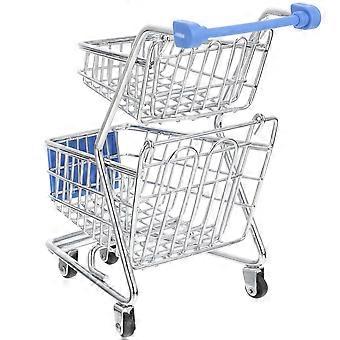 Mini Cart Toy Model for Kids Use with 5Pcs Shopping Storage Basket