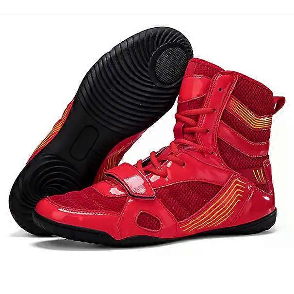 Durable Plus Size Fighting Training Footwear, HighTop Mesh LaceUp HookandLoop Strap