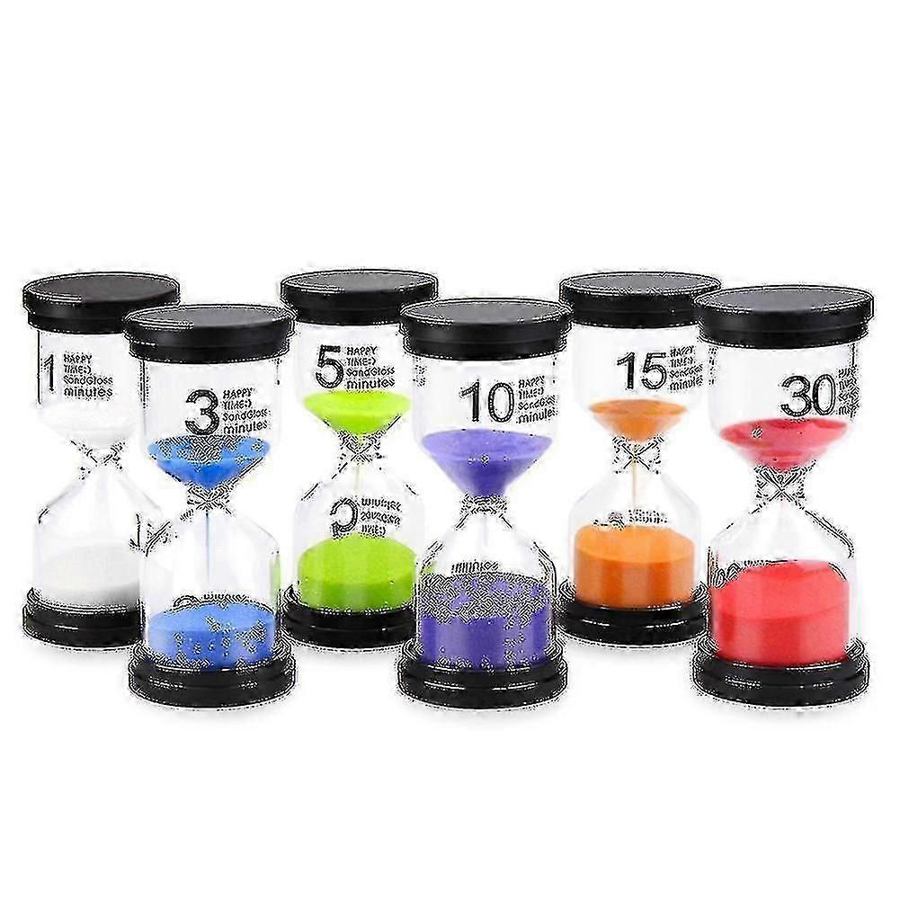 1/3/5/10/15/30 min Sandklocka Timglas Timer 6 st/set,x