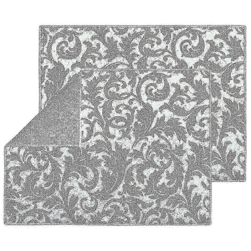 Washable Dish Drying Mats Compatible With Kitchen Counter Large (grey Vine)