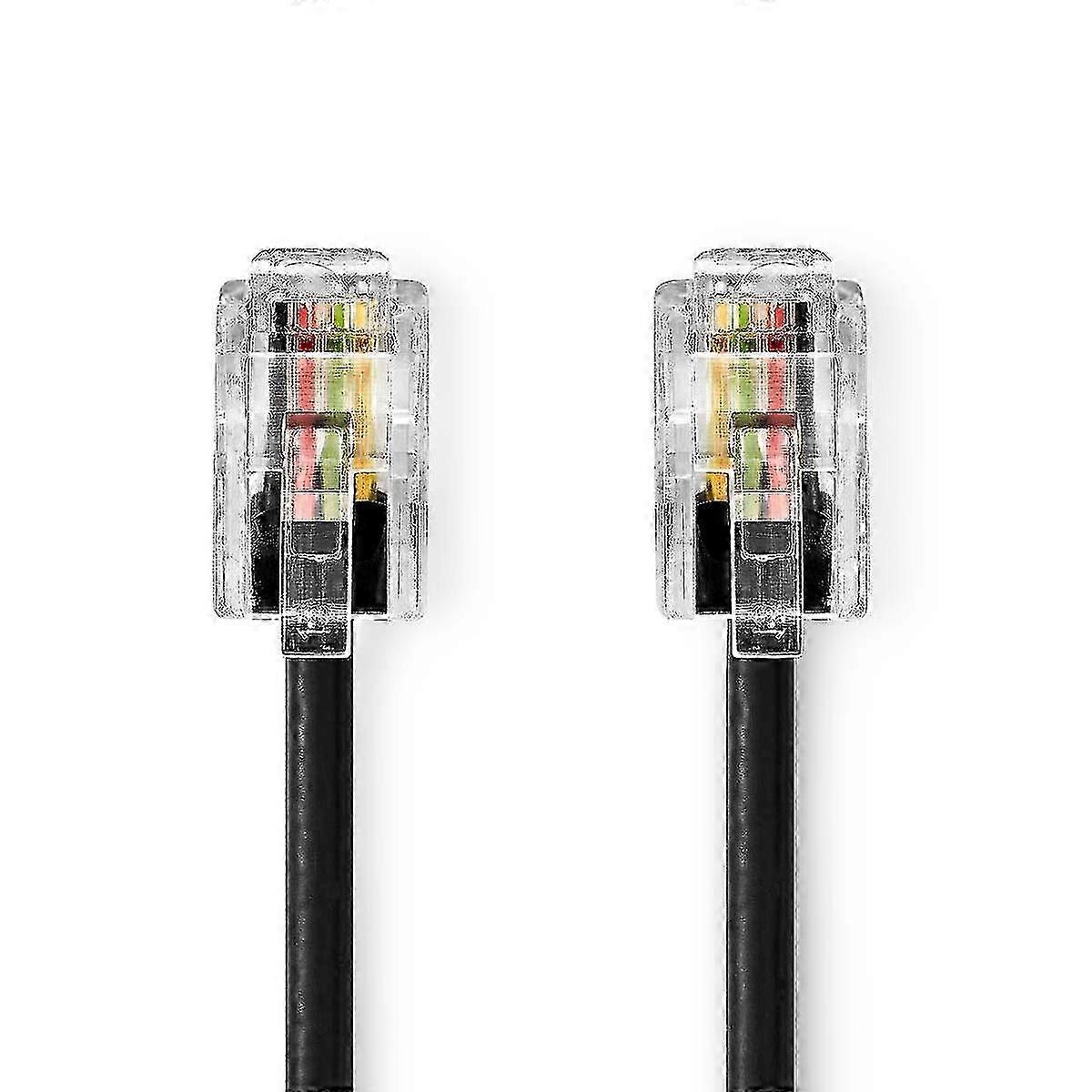 RJ10 Twisted Cable | 5m Length | Black | Reliable Performance | Durable Design
