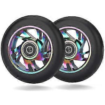2 Pcs 100mm Scooter Replacement Wheels With Bearing Stunt Scooter-y10