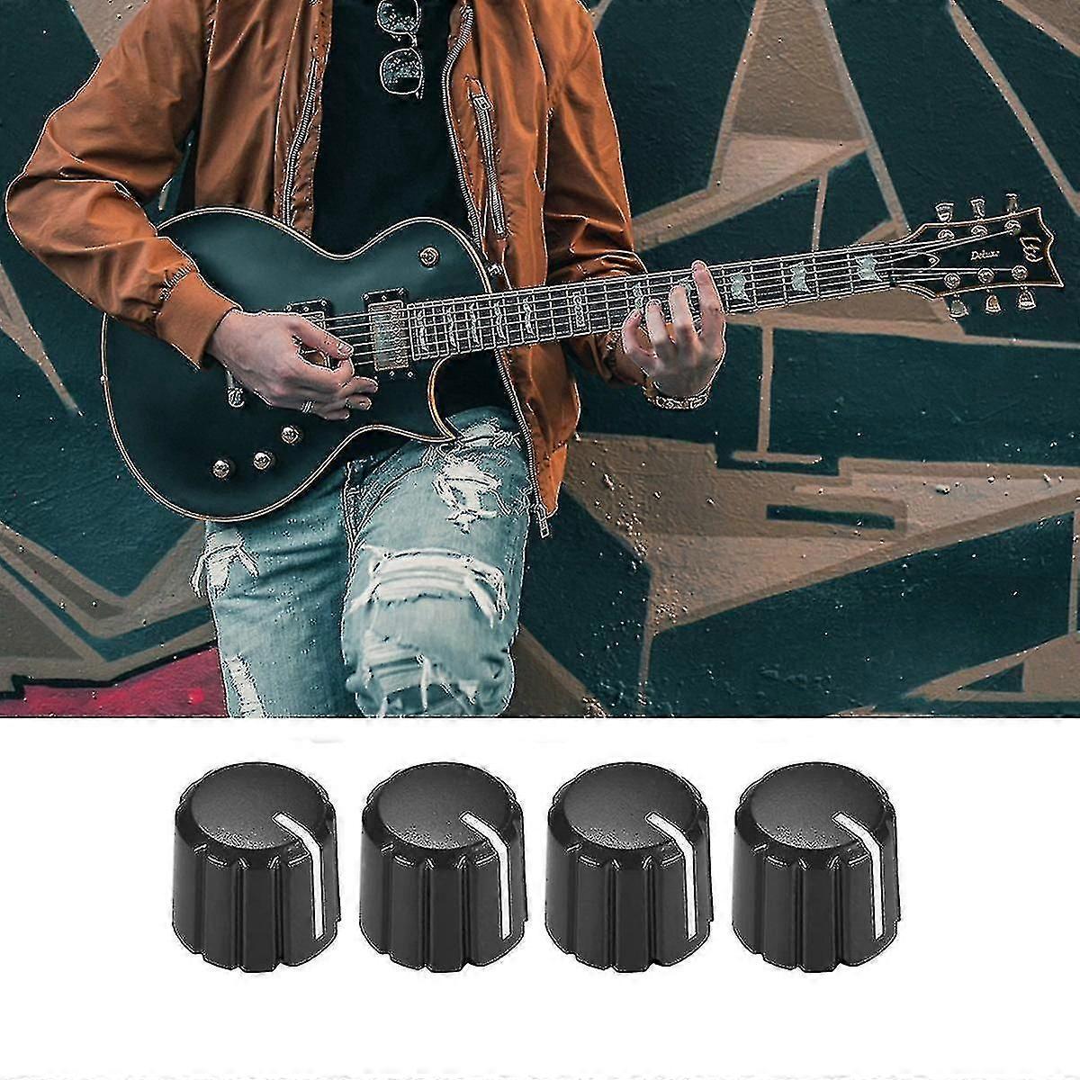 10pcs Potentiometer Control Knobs For Electric Guitar Volume Tone Knobs Black D Type 6mm