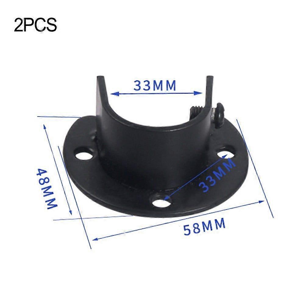 2Pc U-Shape Closet Clothes Pole Rod Flange Durable Support Holder Socket Bracket
