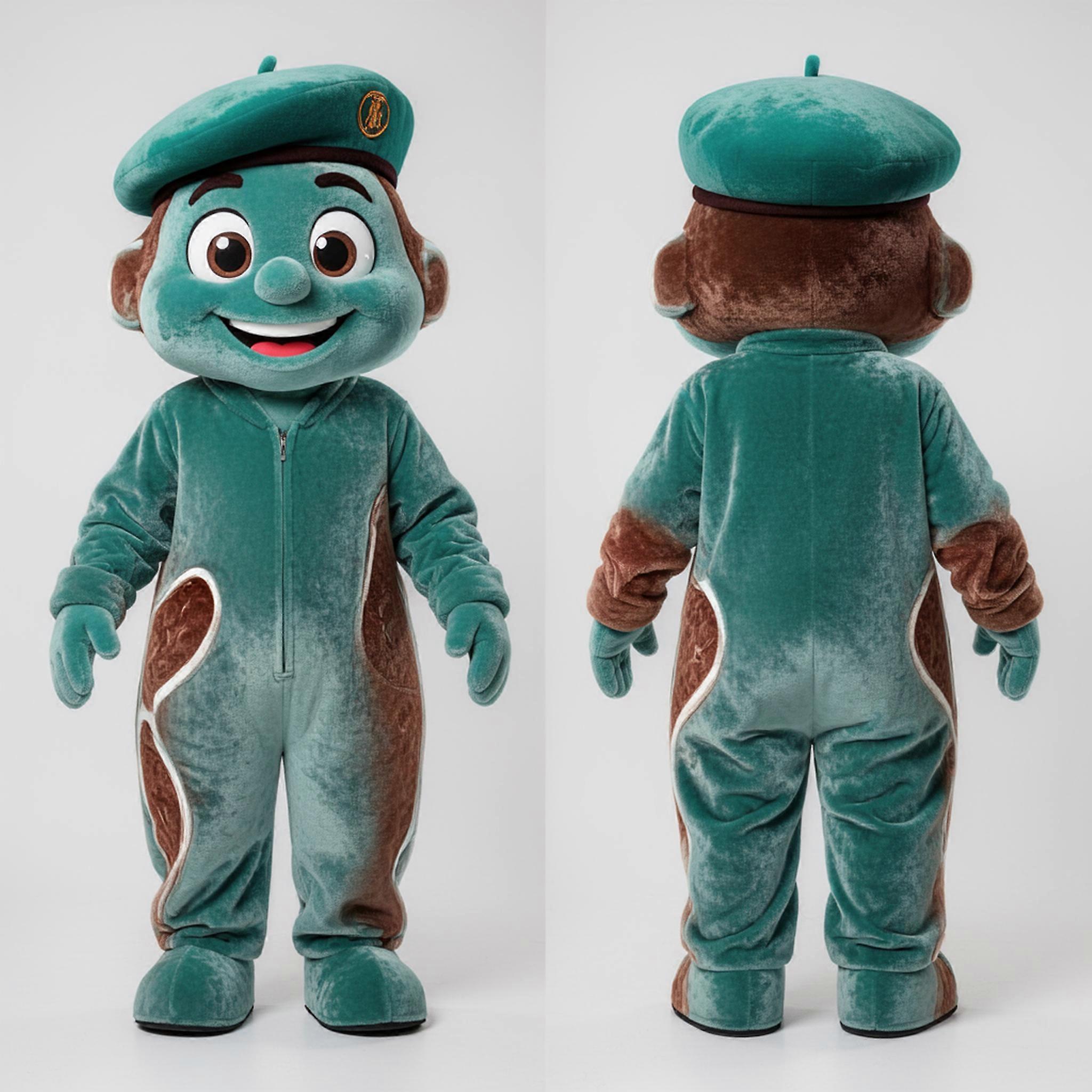 MASTICOT Teal Velvety Steak Mascot
