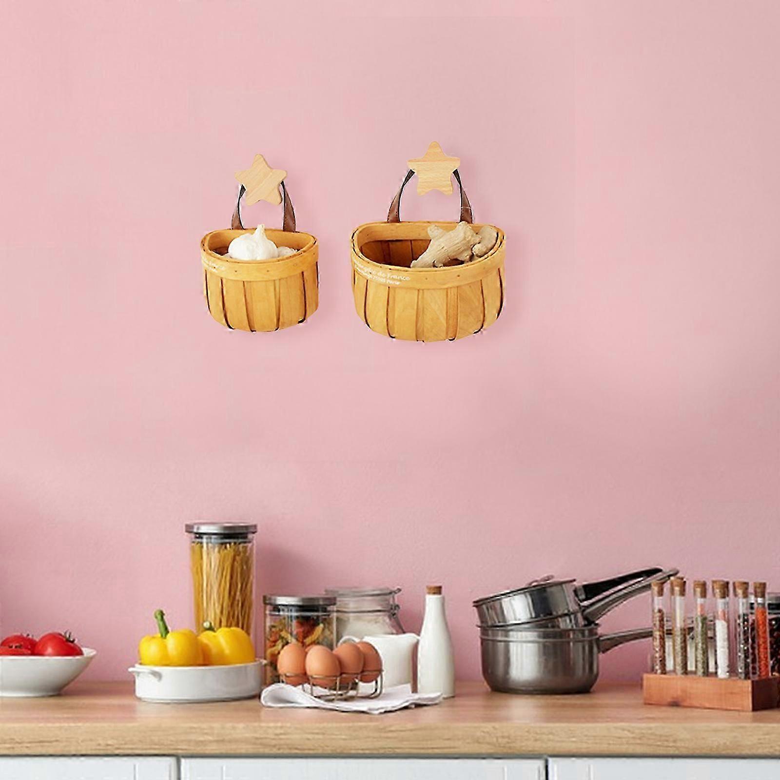 Eco-Friendly Bamboo Baskets - Charming Kitchen Wall Storage 26-27