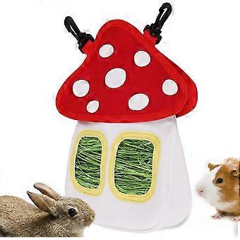 Bunny Hay Feeder, Hanging Rabbit Hay Feeder Bag for Bunnies Guinea Pigs Chinchillas Hamster