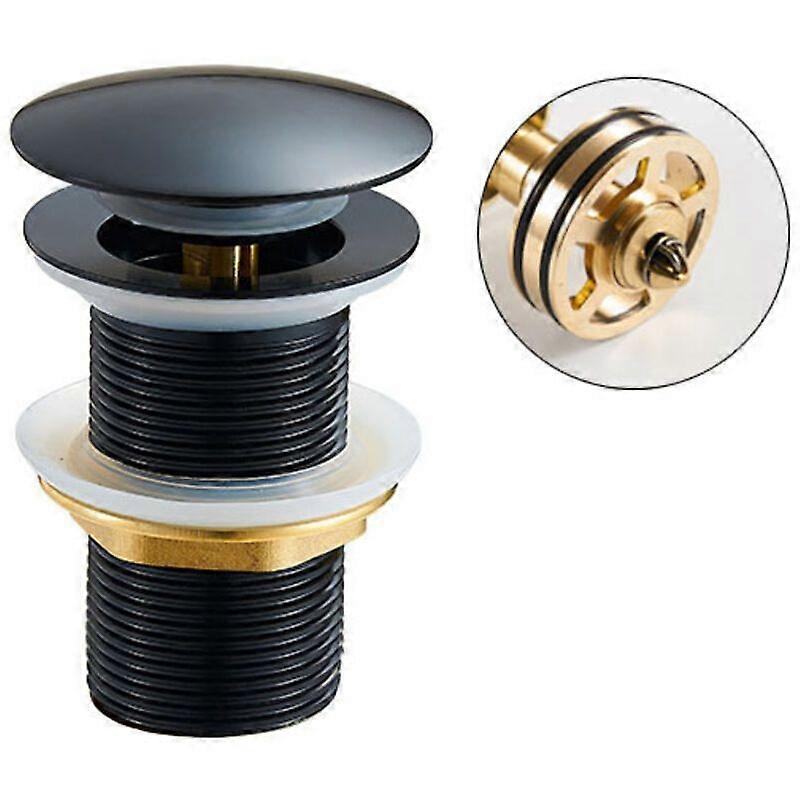 Universal drain plug without overflow, black drain plug for sink