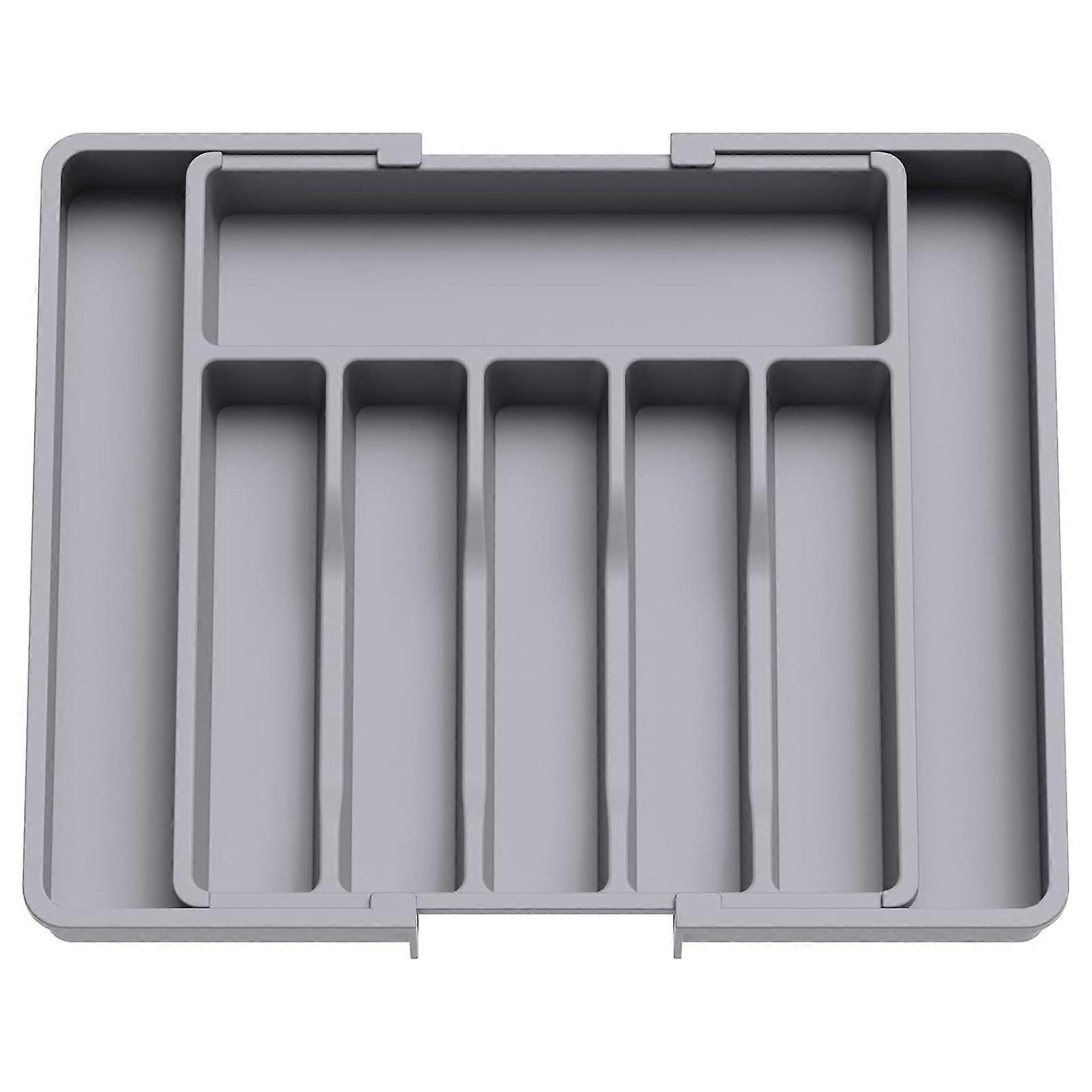 Space Saving Retractable Cutlery Tray for Kitchen Drawer Organization