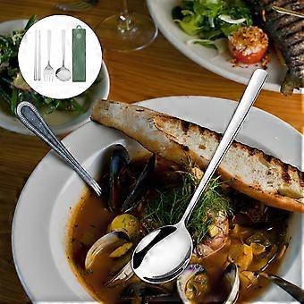Green Portable Tableware Set Fork Spoon Chopstick for Camping