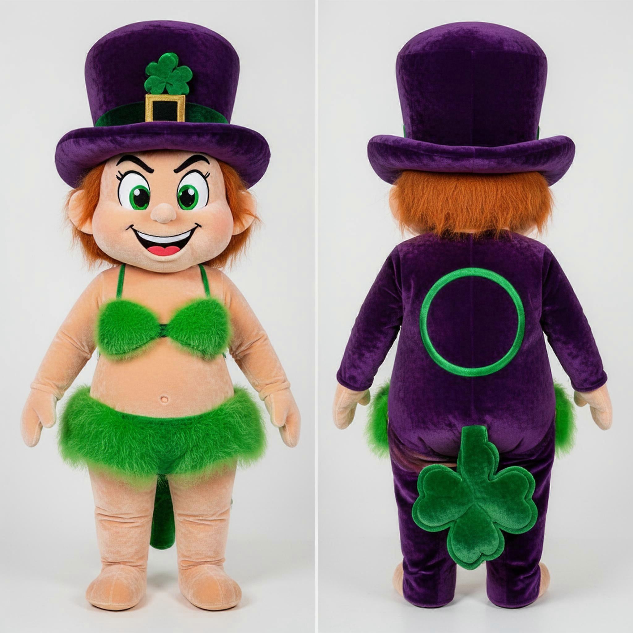 MASTICOT Deep Purple Velvety Leprechaun Hat Mascot