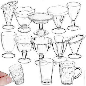 12 Pcs Mini Dollhouse Cups Mini Cups Doll House Desserts Cups Tiny Cups Miniature Dollhouse Accessories Resilience