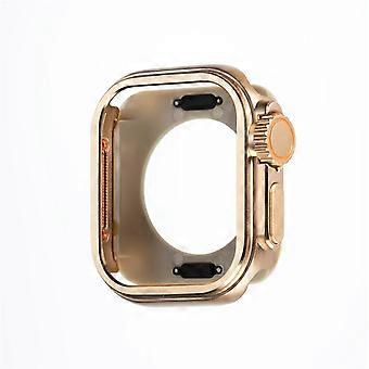 Rose Gold Aluminum Alloy Bumper Case for Apple Watch Series 10 46mm, Elegant Metal Protective Cover