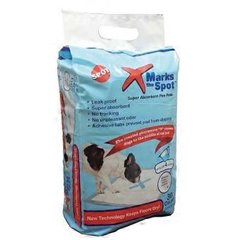 Spot X Marks The Puppy Training Pads, White, 30 Pack, 22 In X 22 Inches