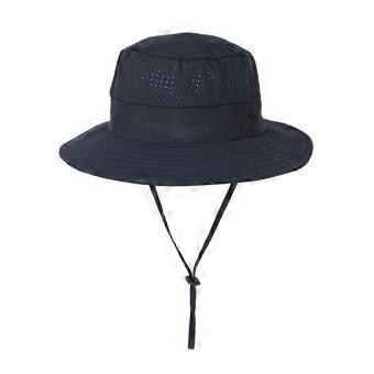 Men's Wide Brim Sun Hat UPF 50+ Waterproof Fishing Hat with Breathable Mesh for Hiking Safari Blue