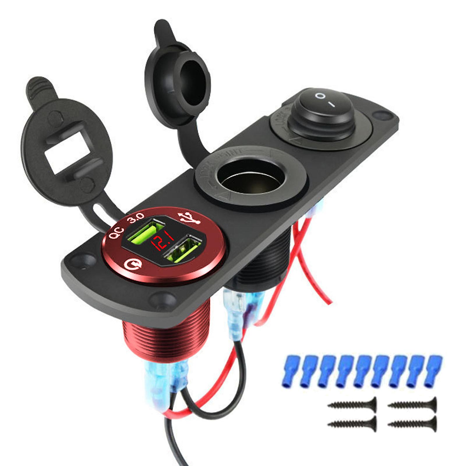 Dual USB Port Cigarette lighter Splitter pOWER Socket Plug for Marine Boat Car