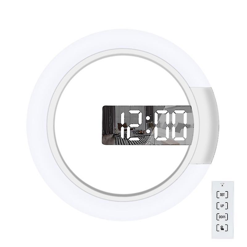 Led Wall Clock, Remote Control Digital Wall Clock Creative Led Mirror Wall Clock With Alarm