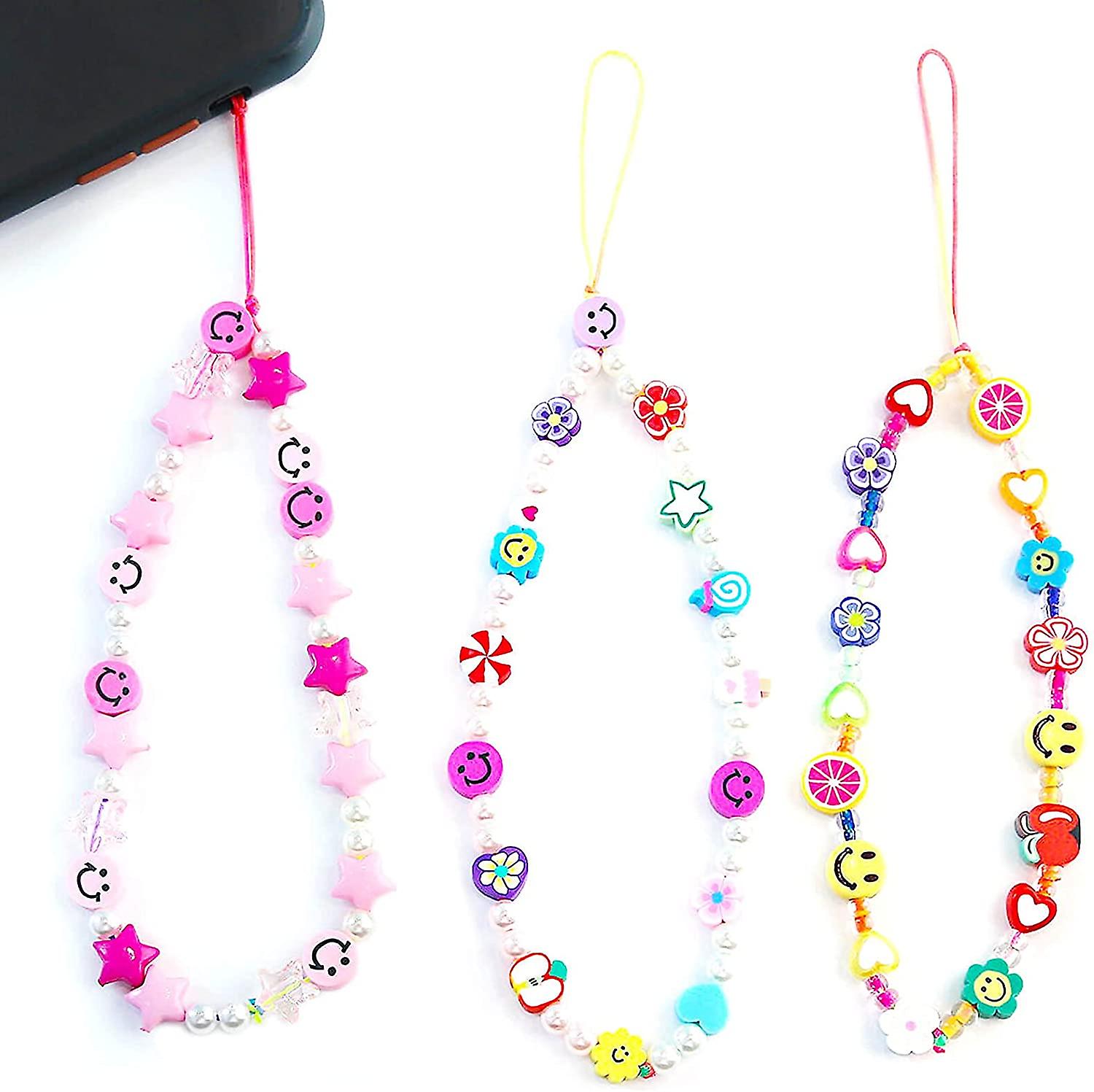 3PCS Beaded Cell Phone Charm \\