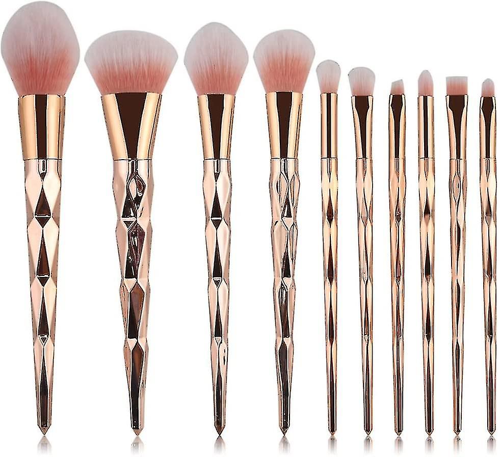 Makeup Brush Set Professional Unicorn Shiny Gold Diamond