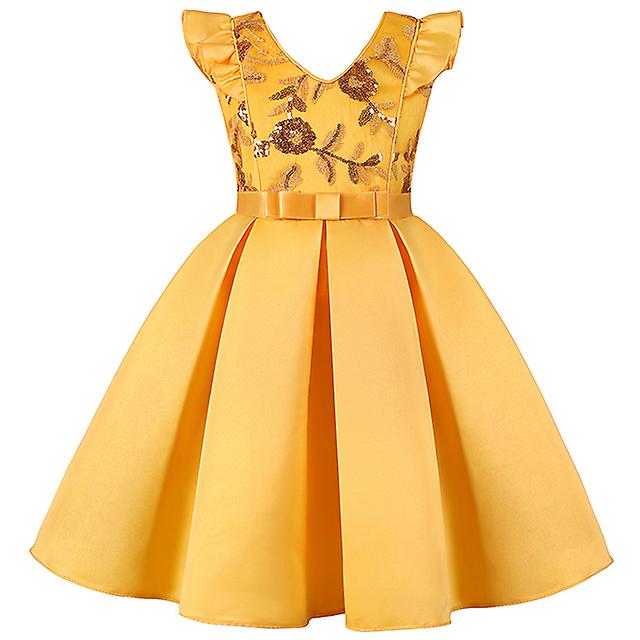 Flicka Blomma Paljetter Julklänning För Barn Födelsedag Prinsessa Festkläder Småbarn Spädbarn Båge Barn Klänning För Flicka Kläder