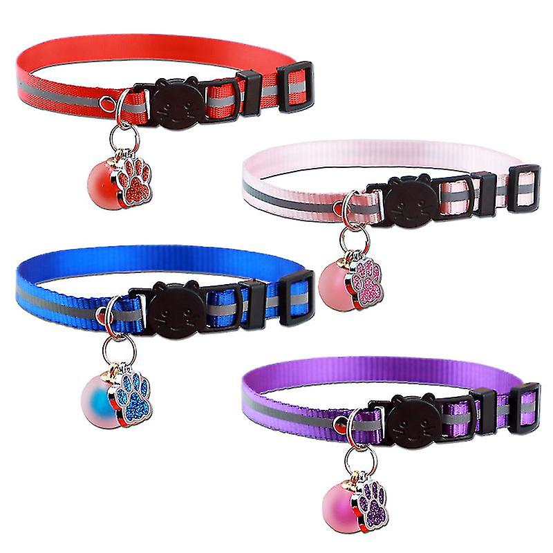 For Airtag Cat Collar Reflective Cat Collar With For Airtag Holder,adjustable Double Layer Nylon Breakaway Cat Collars