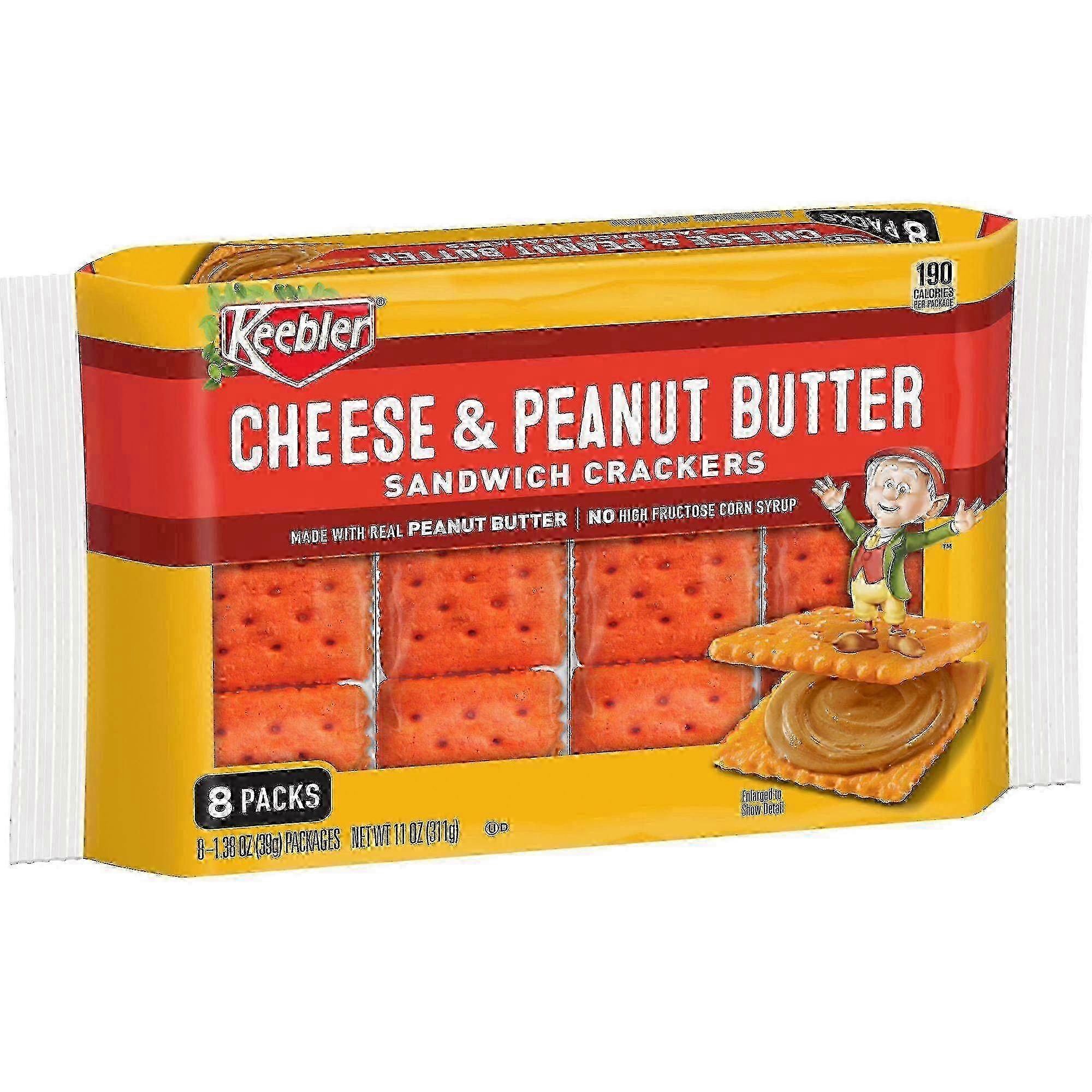 Keebler Cheese & Peanut Butter Sandwich Crackers, 8 Ea