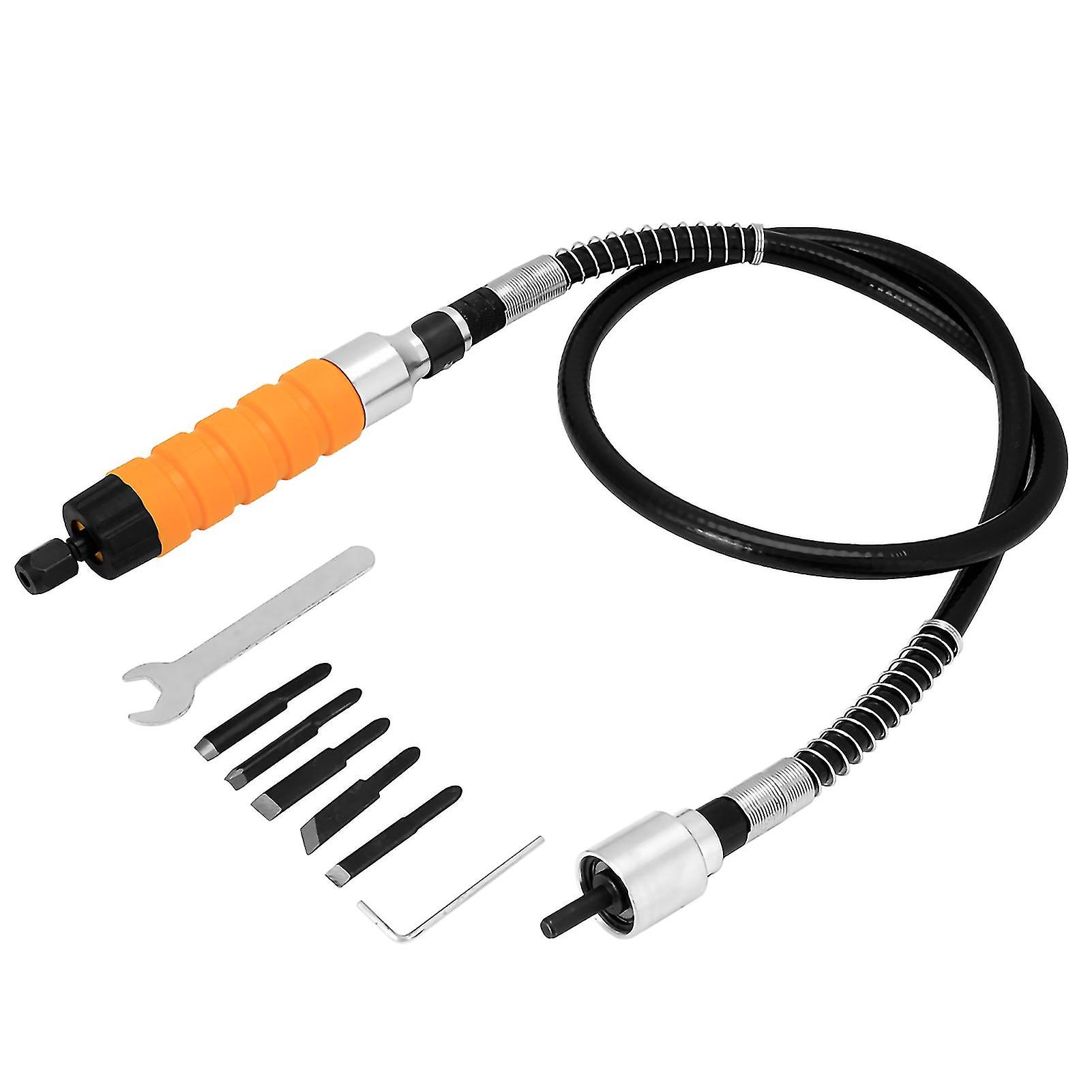 Woodworking Carving Chisel Engraving Knife Tool 5 Blades Wrench Soft Tube Set