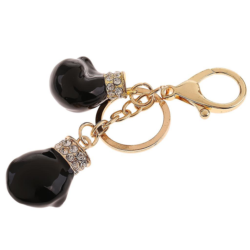 Creative Boxing כפפות מחזיק מפתחות תיק תיק יד מחזיק מפתחות תליון זהב שחור
