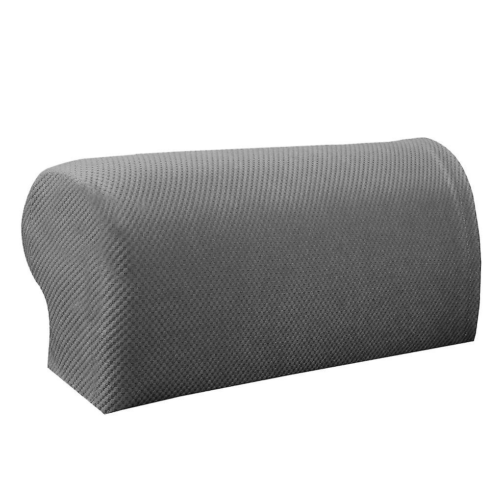 1 Pair Elastic Sofa Armrest Covers Armchair Slipcovers Protector Grey