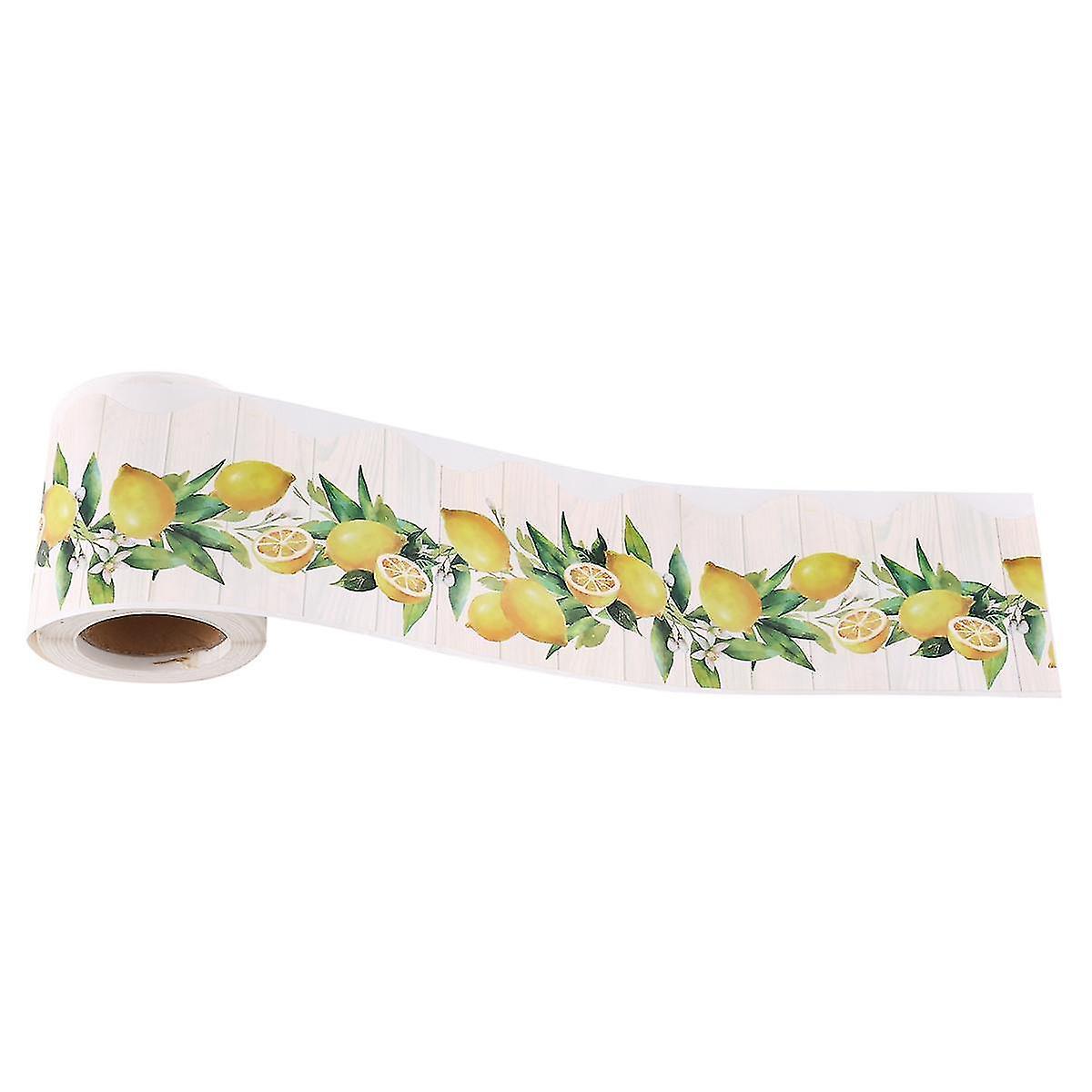 1 Rolle Selbstklebende Pinnwand Bordüre, Zitrone Weiß Holz Rand Verkleidung, Überbackene Zitrone Rand Tri